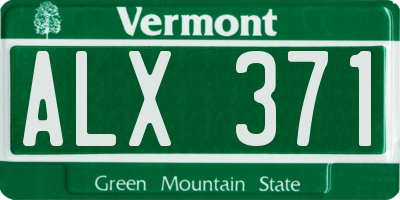 VT license plate ALX371