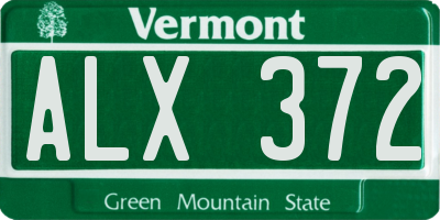 VT license plate ALX372