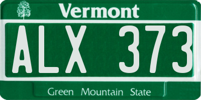 VT license plate ALX373