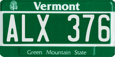 VT license plate ALX376
