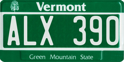VT license plate ALX390