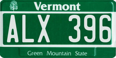 VT license plate ALX396