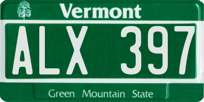 VT license plate ALX397