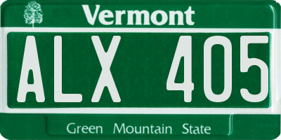 VT license plate ALX405