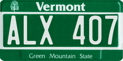 VT license plate ALX407