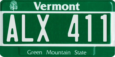 VT license plate ALX411
