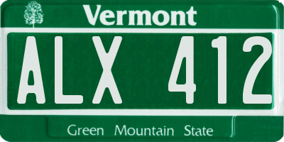 VT license plate ALX412