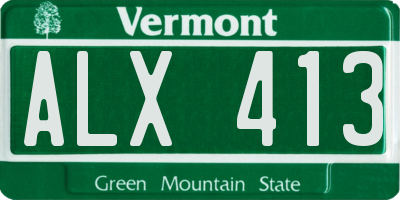 VT license plate ALX413