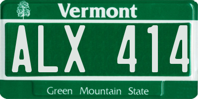 VT license plate ALX414