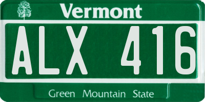 VT license plate ALX416
