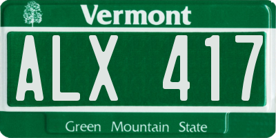 VT license plate ALX417