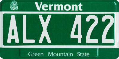 VT license plate ALX422