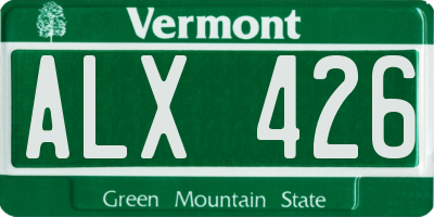 VT license plate ALX426