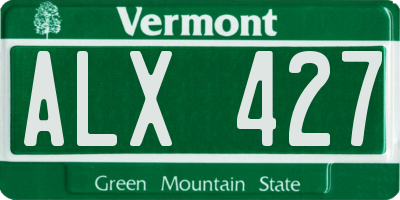 VT license plate ALX427