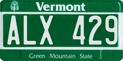 VT license plate ALX429