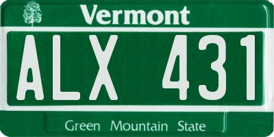 VT license plate ALX431