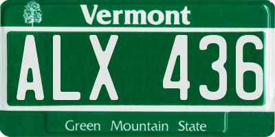 VT license plate ALX436