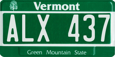 VT license plate ALX437