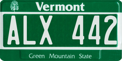 VT license plate ALX442