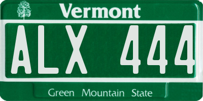 VT license plate ALX444
