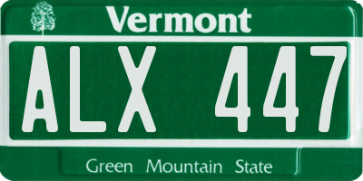 VT license plate ALX447