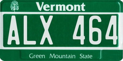 VT license plate ALX464