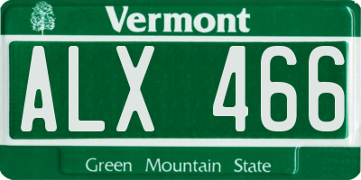 VT license plate ALX466