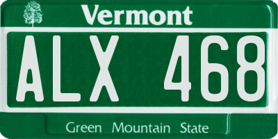 VT license plate ALX468