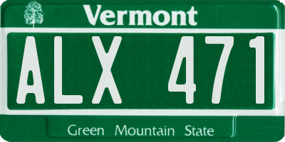 VT license plate ALX471