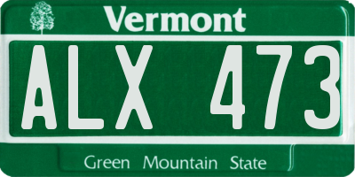VT license plate ALX473