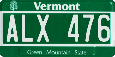 VT license plate ALX476