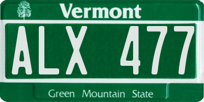 VT license plate ALX477