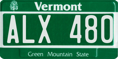 VT license plate ALX480