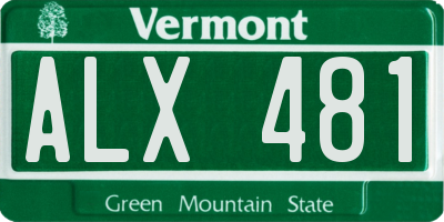 VT license plate ALX481