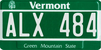 VT license plate ALX484