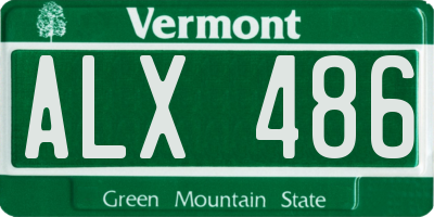 VT license plate ALX486