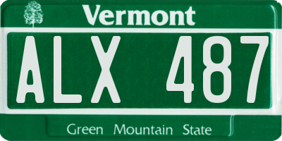 VT license plate ALX487