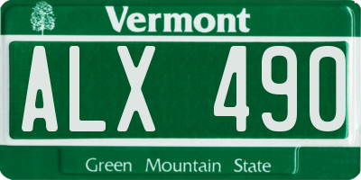 VT license plate ALX490