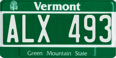 VT license plate ALX493