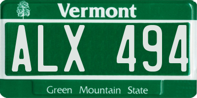 VT license plate ALX494