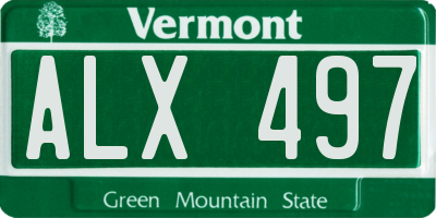 VT license plate ALX497