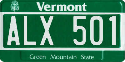 VT license plate ALX501