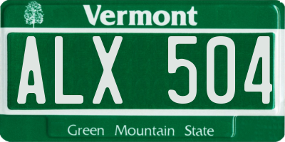 VT license plate ALX504