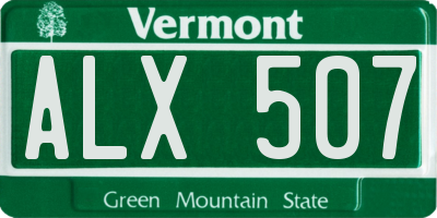 VT license plate ALX507