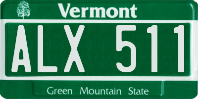 VT license plate ALX511