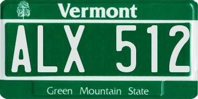 VT license plate ALX512