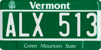 VT license plate ALX513