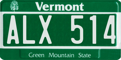 VT license plate ALX514