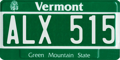 VT license plate ALX515