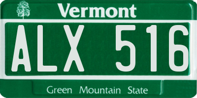 VT license plate ALX516